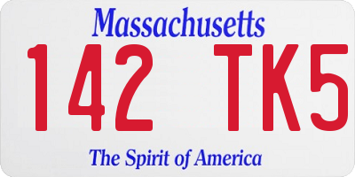 MA license plate 142TK5