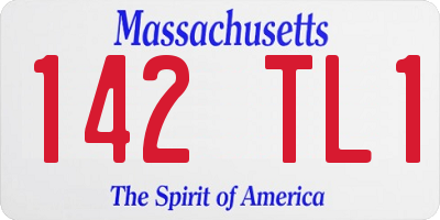 MA license plate 142TL1