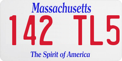 MA license plate 142TL5