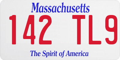 MA license plate 142TL9