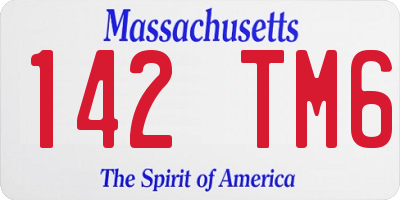 MA license plate 142TM6