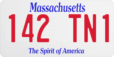 MA license plate 142TN1