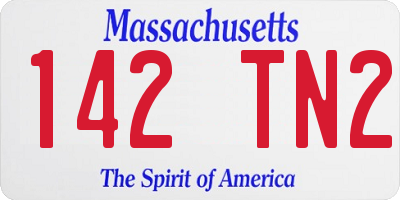 MA license plate 142TN2
