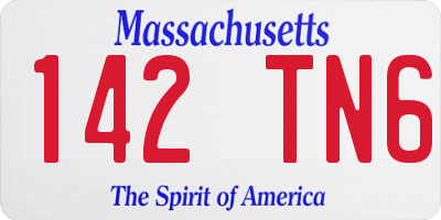 MA license plate 142TN6