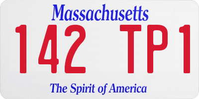 MA license plate 142TP1