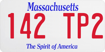 MA license plate 142TP2