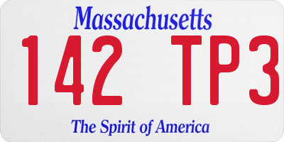 MA license plate 142TP3