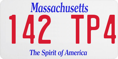 MA license plate 142TP4