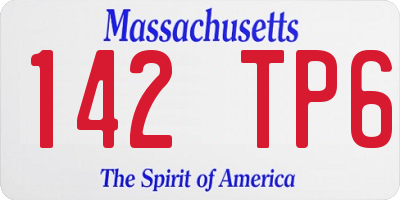 MA license plate 142TP6