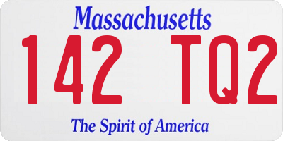 MA license plate 142TQ2