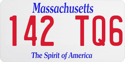 MA license plate 142TQ6