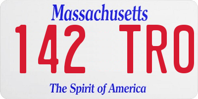 MA license plate 142TR0