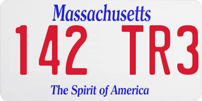 MA license plate 142TR3
