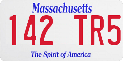 MA license plate 142TR5