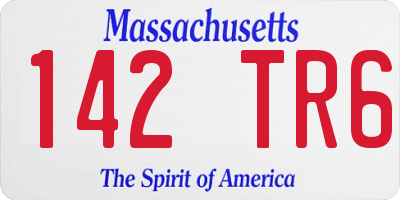 MA license plate 142TR6