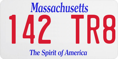 MA license plate 142TR8