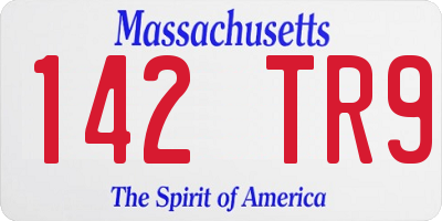MA license plate 142TR9