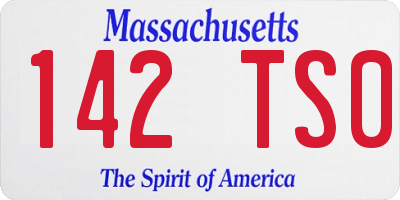 MA license plate 142TS0