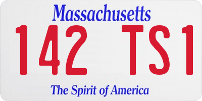 MA license plate 142TS1