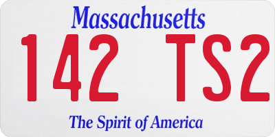 MA license plate 142TS2