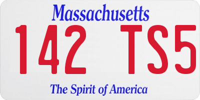 MA license plate 142TS5