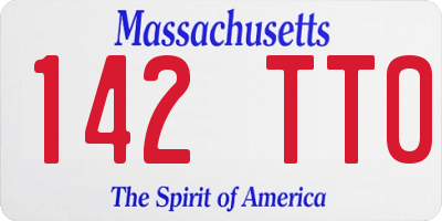 MA license plate 142TT0