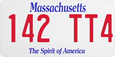 MA license plate 142TT4
