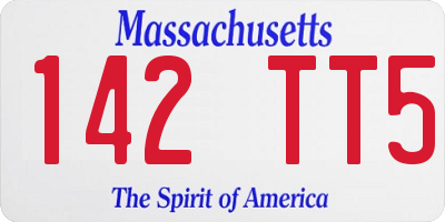 MA license plate 142TT5