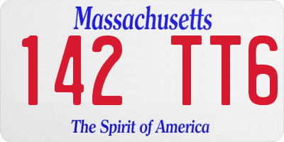 MA license plate 142TT6