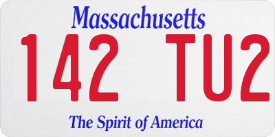 MA license plate 142TU2