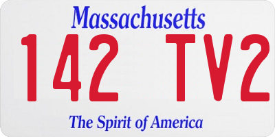 MA license plate 142TV2