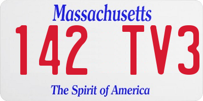 MA license plate 142TV3