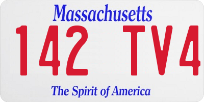 MA license plate 142TV4