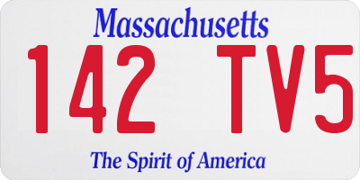 MA license plate 142TV5
