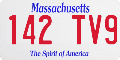 MA license plate 142TV9