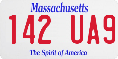 MA license plate 142UA9