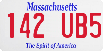 MA license plate 142UB5