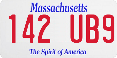 MA license plate 142UB9