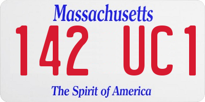 MA license plate 142UC1