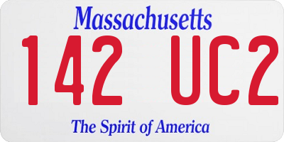 MA license plate 142UC2