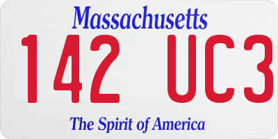MA license plate 142UC3