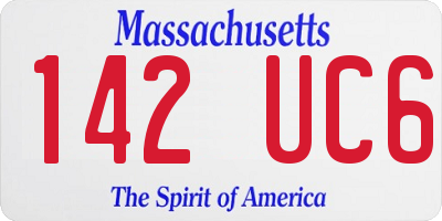 MA license plate 142UC6
