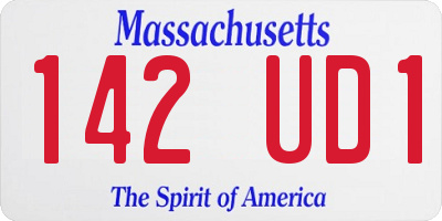 MA license plate 142UD1