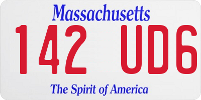 MA license plate 142UD6