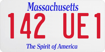 MA license plate 142UE1