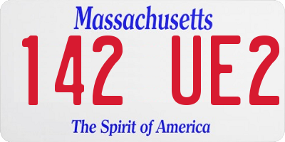 MA license plate 142UE2