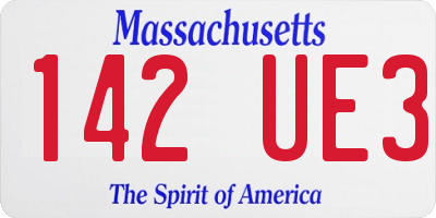 MA license plate 142UE3