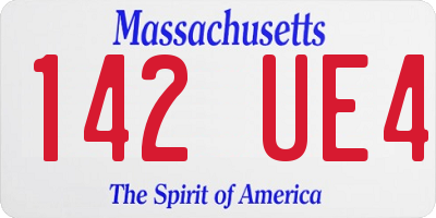 MA license plate 142UE4