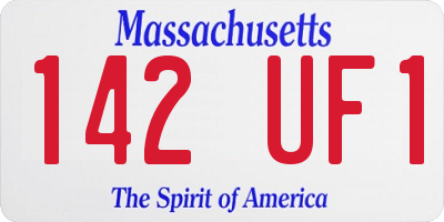MA license plate 142UF1