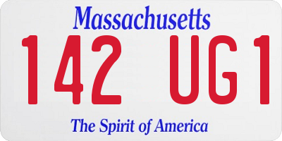 MA license plate 142UG1